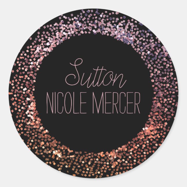 Sticker Rond Cercle de Parties scintillant rose (Devant)