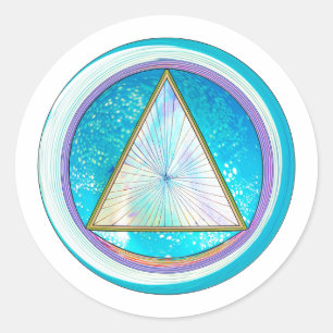 Sticker Rond Cercle de récupération AA Triangle Cristallin Médi