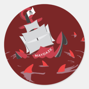 Sticker Rond cercle de requins maydaze