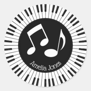 Sticker Rond Cercle de touches de piano Design