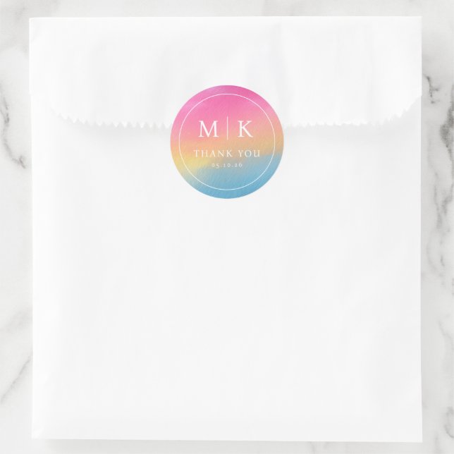 Sticker Rond Cercle dégradé pastel serein (Sac)