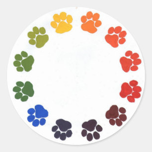 Sticker Rond Cercle d'empreintes de pattes