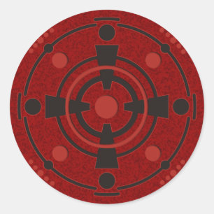 Sticker Rond cercle des cultures III tache rouge foncé