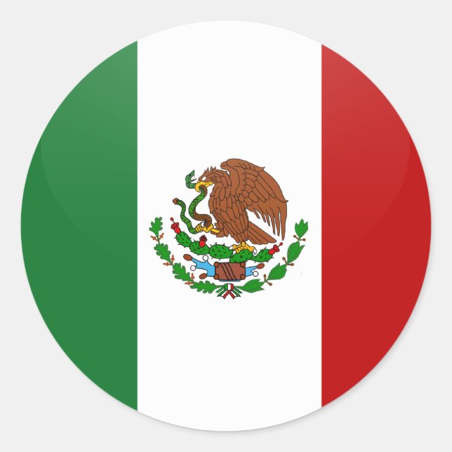 Sticker Rond Cercle Drapeau de qualité mexicaine (Devant)