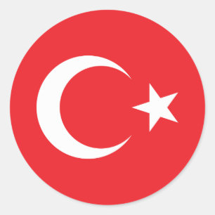 Sticker Rond Cercle Drapeau Turc