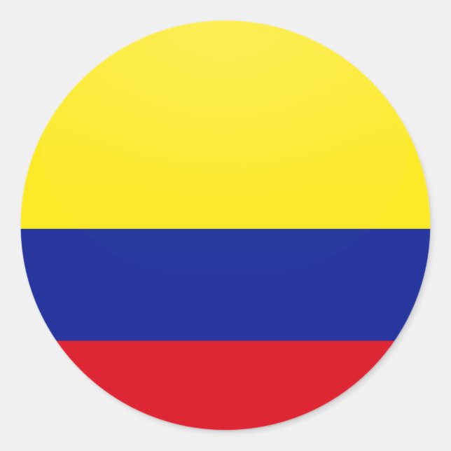 Sticker Rond Cercle du drapeau de qualité Colombie (Devant)