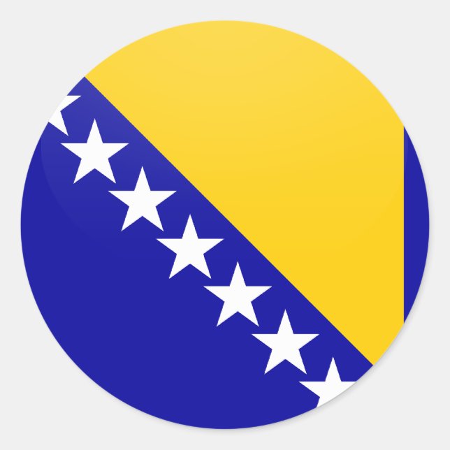 Sticker Rond Cercle du drapeau de qualité de Bosnie-Herzégovine (Devant)