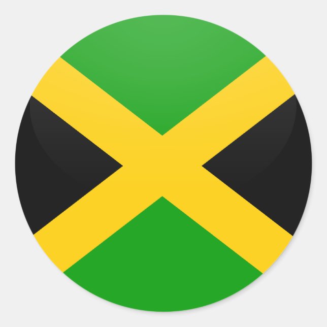 Sticker Rond Cercle du drapeau de qualité jamaïcaine (Devant)