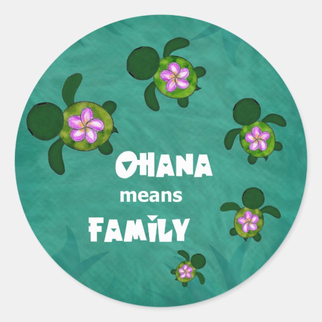 Sticker Rond Cercle familial de la mer d'Honu (Devant)