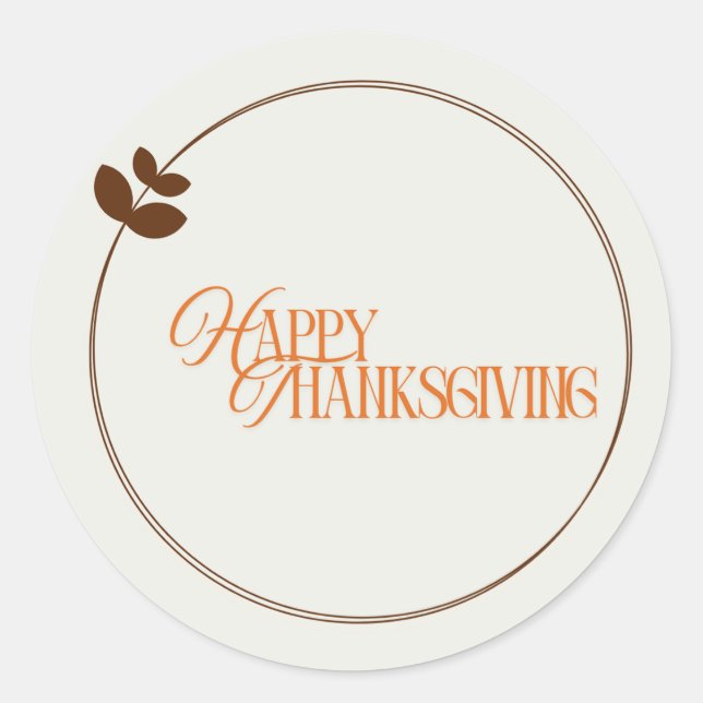 Sticker Rond cercle feuille de bon thanksgiving (Devant)