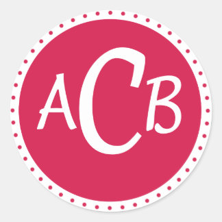 Sticker Rond cercle monongramme - rose