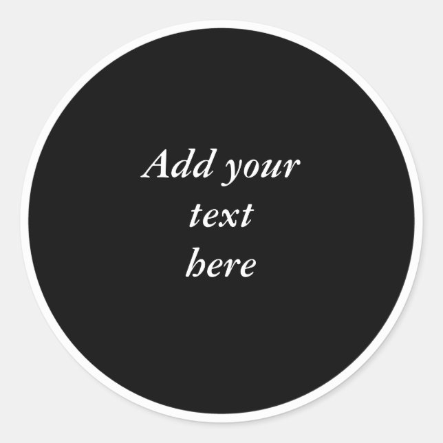 Sticker Rond Cercle noir avec MODÈLE de cercle blanc, (Devant)