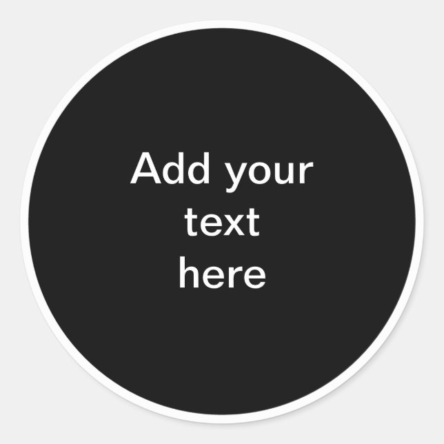 Sticker Rond Cercle noir avec MODÈLE de cercle blanc, (Devant)