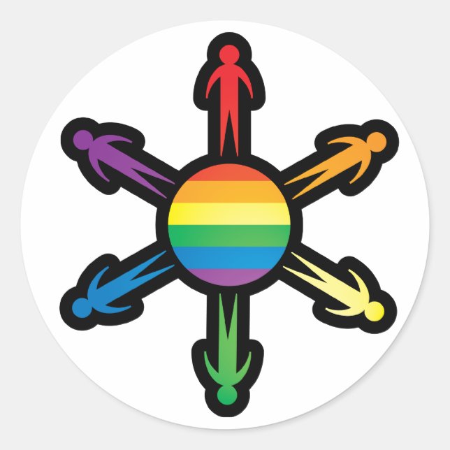 Sticker Rond Cercle Rainbow People (Devant)