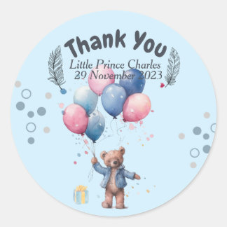 Sticker Rond Cercle rond personnalisé Ballons d'ours d'annivers