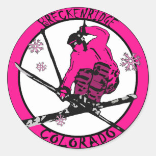Sticker Rond Cercle rose de Breckenridge Colorado