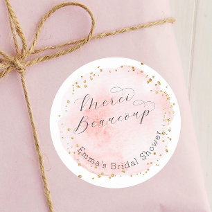 Sticker Rond Cercle rose merci beaucoup pour enterrement de vie