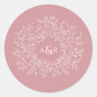 Cercle rose roux et roux de mariage monogramme feu