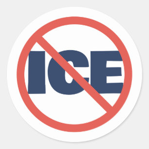 Sticker Rond Cercle Rouge Anti-Trump ICE Opinion Politique