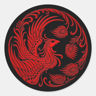 Sticker Rond Cercle rouge traditionnel de Phoenix