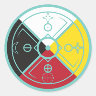 Sticker Rond Cercle sacré de roue de médecine