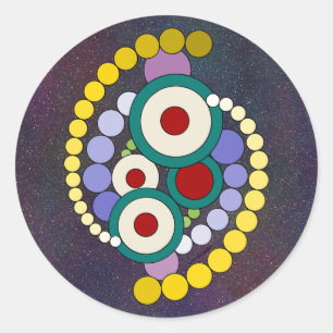 Sticker Rond Cercles Abstraction Artistique