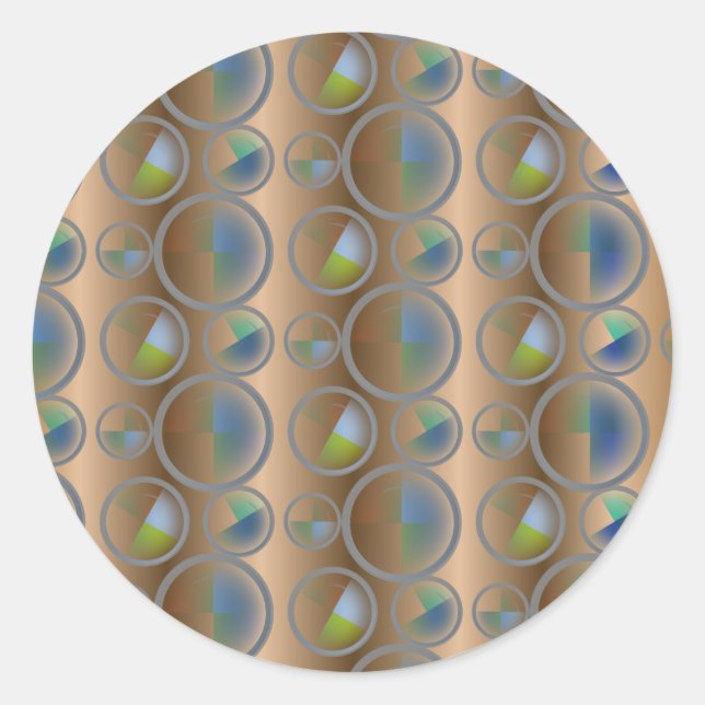 Sticker Rond Cercles Abstraits (Devant)