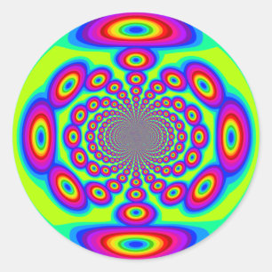 Sticker Rond Cercles arc-en-ciel