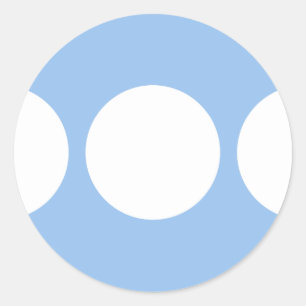 Sticker Rond Cercles blancs sur bleu-clair