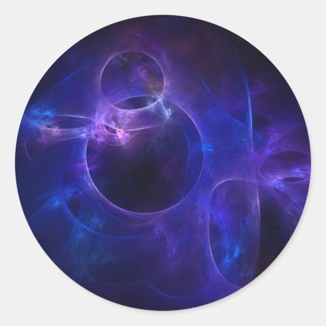 Sticker Rond Cercles bleu et violet 1 (Devant)