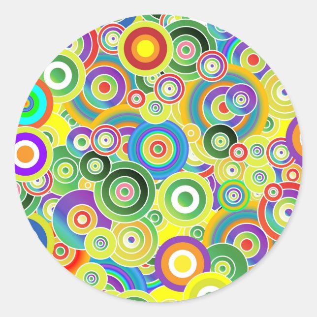Sticker Rond Cercles de couleurs (Devant)