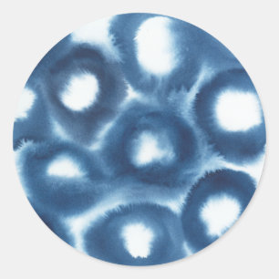 Sticker Rond Cercles d'impression d'aquarelle Indigio
