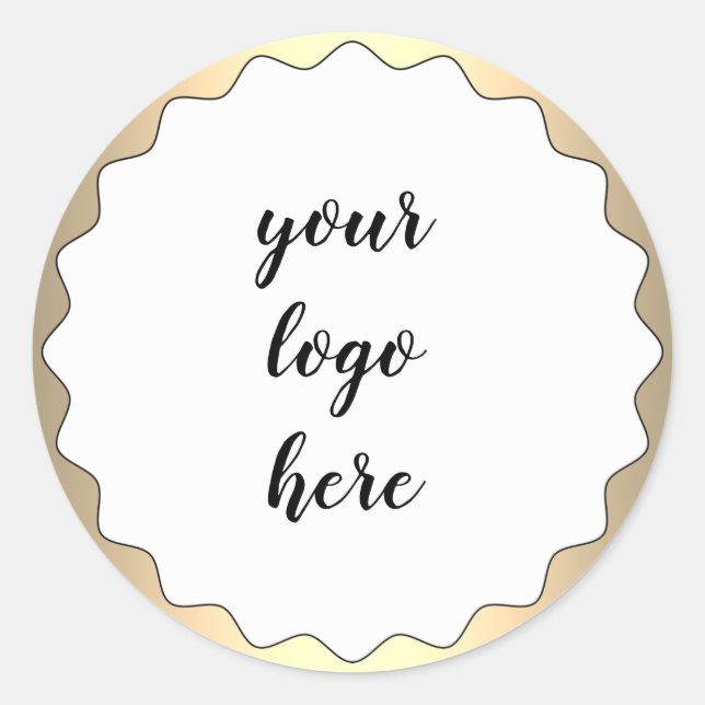 Sticker Rond Cercles d'or Bordure Parties scintillant Logo Clas (Devant)