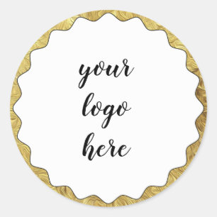 Sticker Rond Cercles d'or Bordure Parties scintillant Logo Clas