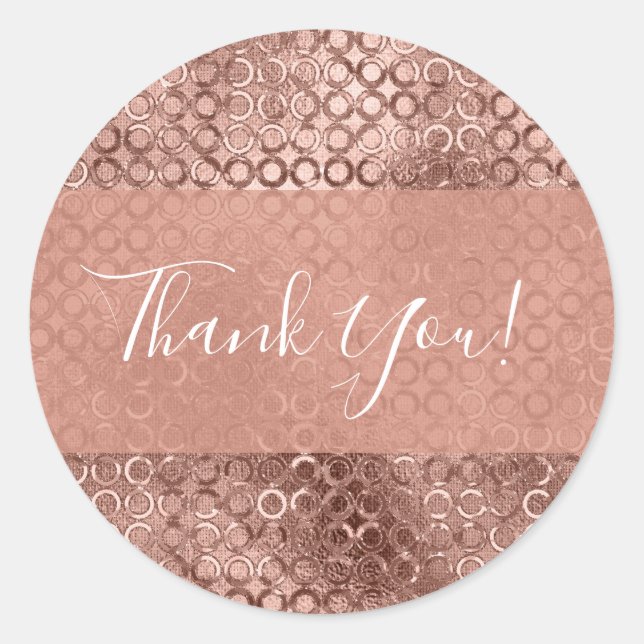 Sticker Rond Cercles dorés roses scintillants Luxe rose or (Devant)