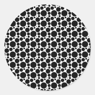 Sticker Rond Cercles et points en 7 tailles : répétition noir e