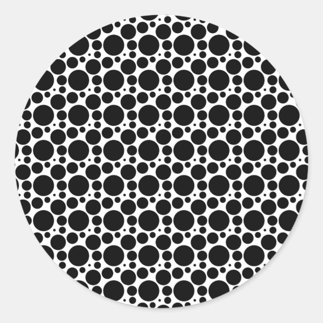 Sticker Rond Cercles et points en 7 tailles : répétition noir e (Devant)