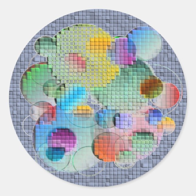 Sticker Rond Cercles géométriques en mosaïque (Devant)