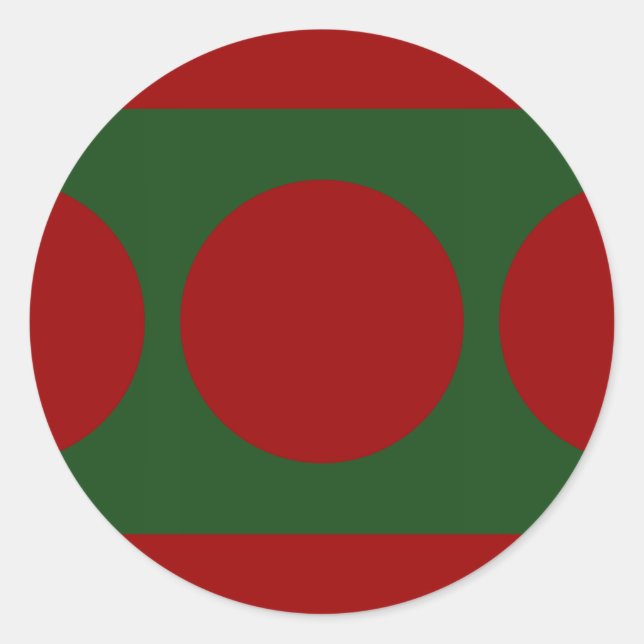 Sticker Rond Cercles rouges sur vert (Devant)