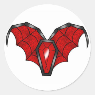 Sticker Rond Cercueil bijou avec ailes