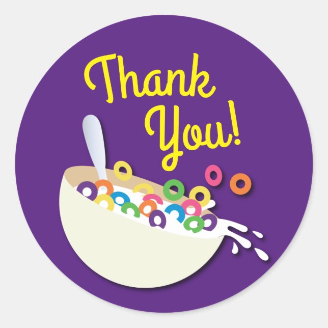 Sticker Rond Cereal Bowl Enfants Slepover Anniversaire fête mig (Devant)