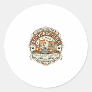 Sticker Rond Céréal Cat Crunch Boîte de céréales pour petit-déj