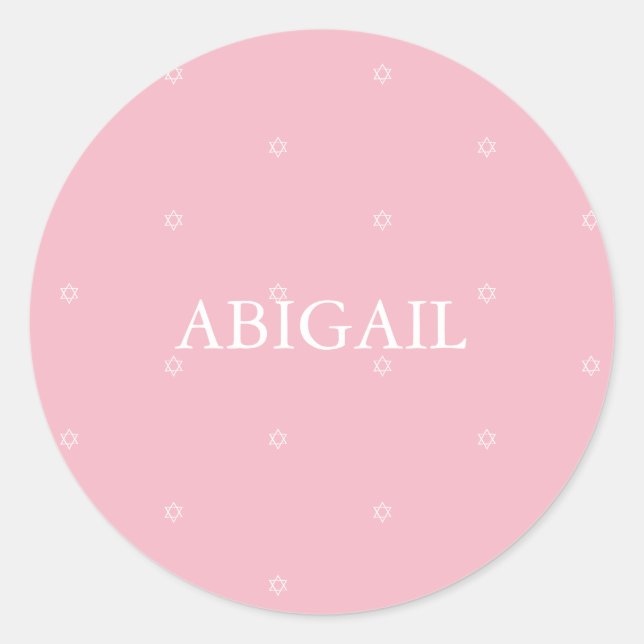 Sticker Rond Cérémonie de la fille juive hébraïque (Devant)