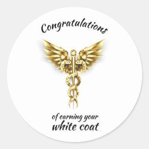 Sticker Rond Cérémonie du manteau blanc Gold Médicale
