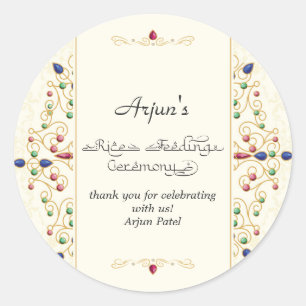 Sticker Rond Cérémonie moderne du Premier Riz Annaprashan