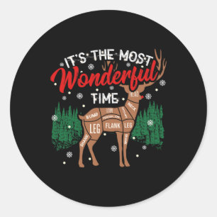 Sticker Rond Cerf Bbq Funny Grill Bbq Pitmaster Christmas Rb