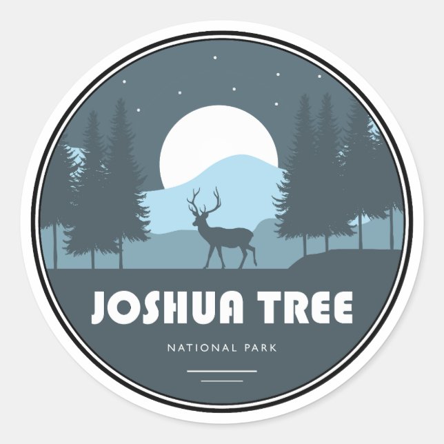 Sticker Rond Cerfs du Parc national de Joshua Tree (Devant)