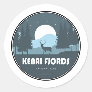 Sticker Rond Cerfs du parc national des fjords de Kenai