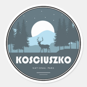 Sticker Rond Cerfs du parc national Kosciuszko