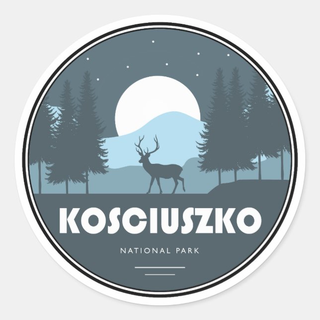 Sticker Rond Cerfs du parc national Kosciuszko (Devant)